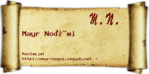 Mayr Noémi névjegykártya